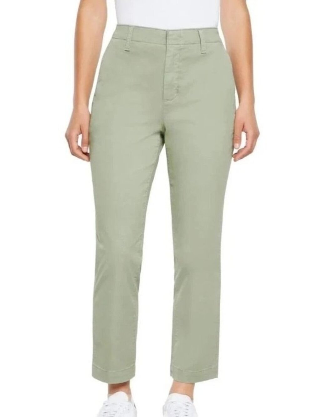 NWT Gap Slim Ankle Chino Pants Women's Size 8 Green Cotton Blend Straight Leg